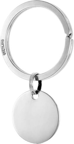 Sterling Silver Split Ring Key Ring with Tags for Engraving and Personalizing 33mm (1 1/4 inch) in Saudi Arabia