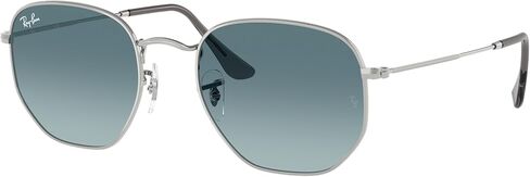Ray-Ban RB3548N Sunglasses Bundle: RB 3548N HEXAGONAL 003/3M Silver/Blue Gradient Grey Crystal Standard and Eyewear Cleaning Kit in Saudi Arabia