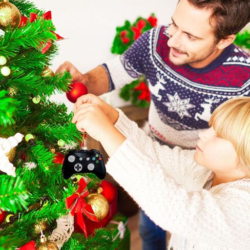 Ushinemi Video Game OrnamentGlass Game Controller Ornament for Christmas Tree, Xmas Hanging Decor Tradition Blown Glass Keepsake Gifts, Black in Saudi Arabia