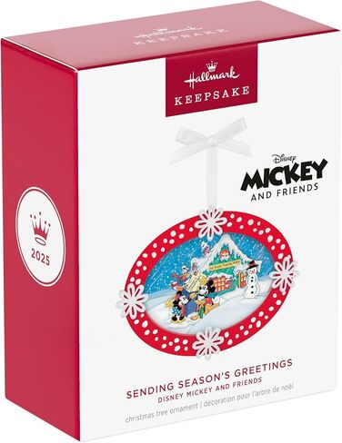 Hallmark Keepsake Christmas Ornament 2025, Disney Mickey and Friends Sending Season's Greetings, Papercraft, Gifts for Disney Fans in Saudi Arabia