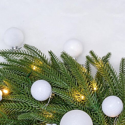 Diahom عيد الميلاد الكرة 24ct 1.57 بوصة بيضاء صغيرة عيد الميلاد شنقا الحلي للأشجار إكليل إكليل حفل زفاف ديكور المنزل مكتب متجر in Kuwait