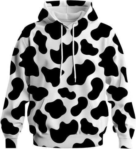 Rebaike Novelty Long Sleeve Hoodie Funny Fashion Cow Graphic Sweatshirts in Saudi Arabia
