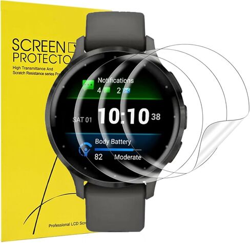 4 Pack Anti-Scratch Film for Garmin Forerunner 165 Screen Protector, 9H Hardness Tempered Glass Full Protective in Kuwait