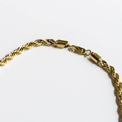 دبي مجموعات حبل سلسلة 7MM 24K الماس قطع المجوهرات القلائد مطلي المشبك صنع لارتداء وحدها / ث المعلقات مضمونة للحياة in Kuwait