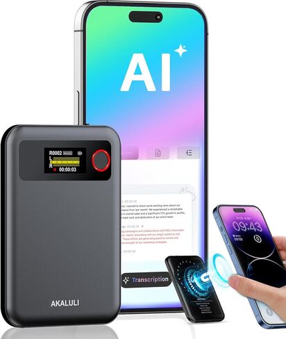 AI Voice Recorder with Transcribe Summarize: Note Voice Recorder with APP Control, 30H Continuous Recording, 64GB Memory Support 100+ Languages, AI Recorder for Calls, Lectures, Meetings in Saudi Arabia