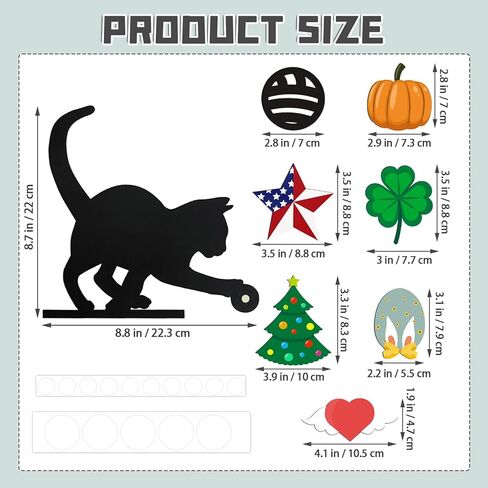 8 Pcs Christmas Cat Door Topper, Interchangeable Seasonal Door Frame Decor, Black Cat Door Corner Decoration for Doorframes Window Frames Picture Frames, for Christmas Thanksgiving Valentine's Day in Kuwait