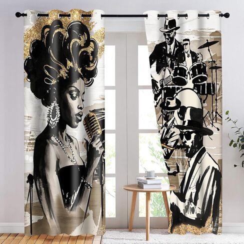 Black Woman Curtains African American Black Girl Blackout Curtain Gorgeous Pink Gold Flower Funny Inspirational Quotes Drape for Lady Bedroom Living Room 4284inch 2Panel HI022YL in Saudi Arabia