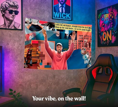 علم بوليستر مضحك مقاس 3 × 5 أقدام من كاني القديم مع أربع حلقات نحاسية - ملصق مضحك من جانب واحد لغرفة النوم - علم جدار كهف رجل متين - ديكورات جدارية رائعة لغرفة المعيشة in Saudi Arabia