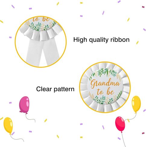 2Pcs Grandma to Be & Grandpa to Be Pins, Baby Shower Tinplate Badge White Corsage New Grandparents Pins Party Gift Decorations Sign in Saudi Arabia