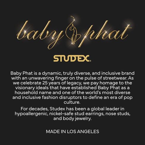 أقراط Studex Baby Phat المرصعة للنساء والرجال - مجموعة أقراط مرصعة لا تسبب الحساسية، مجوهرات للبشرة الحساسة، آمنة على النيكل in Kuwait