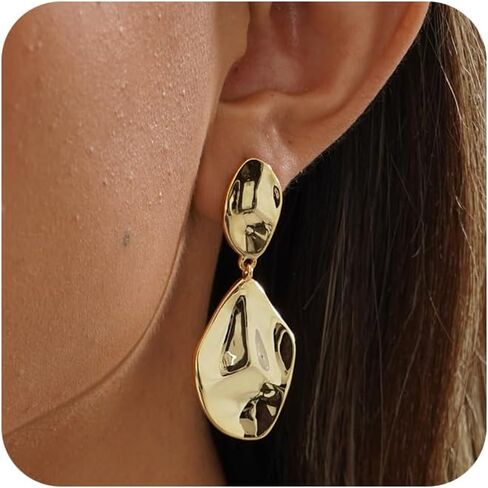 Earrings for Women - Cwmas 14K Gold-Plated Earring Dainty Hoop Earrings Cubic Zirconia Earrings Jewelry in Saudi Arabia
