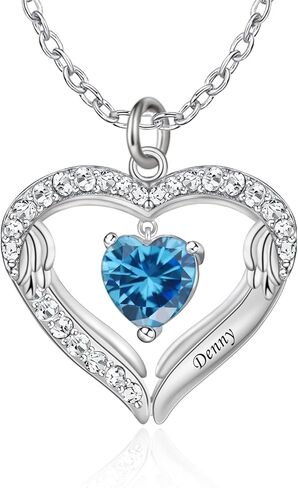 ORFANDE شخصية الفضة الاسترليني اسم الأم قلادة مع 1-5 جوهرة مقلد مخصص القلب قلادة قلادة هدية شخصية لعيد الأم عيد الميلاد in Kuwait