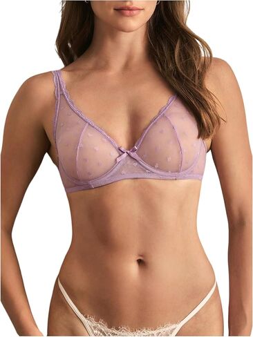 حمالة صدر نسائية من SweatyRocks على شكل مثلث من الدانتيل بفيونكة لاسلكية غير مبطنة ومريحة للاستخدام اليومي in Kuwait