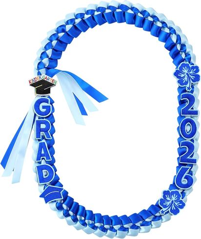 Hotop Graduation Leis Kids Kindergarten Class of 2025 Money Leis 47.2 Inch Double Braided Ribbon Necklace for Boys Girls Kindergarten Ribbon Handmade Congrats Graduation Gift in Kuwait