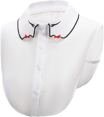 LoudSung Fake Collar Detachable Half Shirt Blouse False Collar Floral Lacing Top Elegant Lovely Design for Women Girls in Saudi Arabia