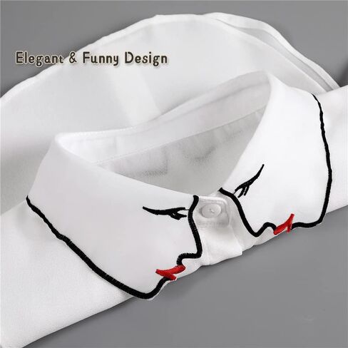 LoudSung Fake Collar Detachable Half Shirt Blouse False Collar Floral Lacing Top Elegant Lovely Design for Women Girls in Saudi Arabia