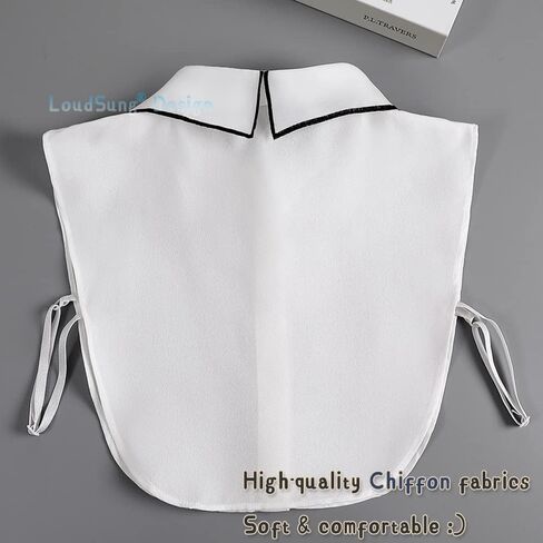 LoudSung Fake Collar Detachable Half Shirt Blouse False Collar Floral Lacing Top Elegant Lovely Design for Women Girls in Saudi Arabia