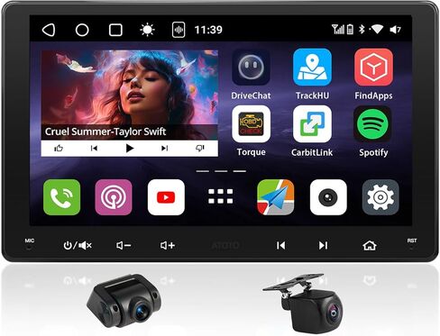 S8 Gen3 Double DIN Car Stereo 9 بوصة ، 4G+32G QLED اللاسلكي CARPLAY & Android Auto & Android OS مع 4G/Wi-Fi/Dual BT/USB الربط in Saudi Arabia