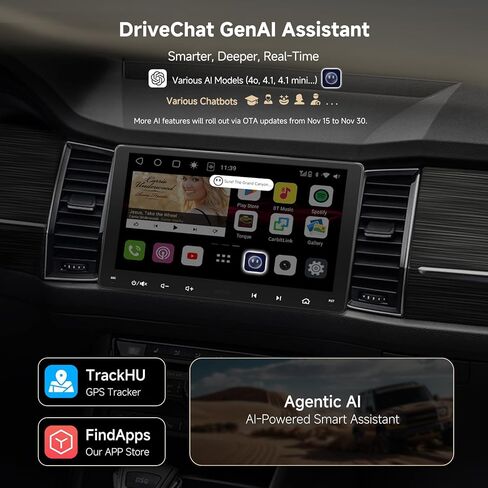 S8 Gen3 Double DIN Car Stereo 9 بوصة ، 4G+32G QLED اللاسلكي CARPLAY & Android Auto & Android OS مع 4G/Wi-Fi/Dual BT/USB الربط in Saudi Arabia