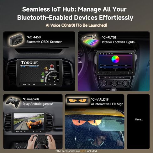 S8 Gen3 Double DIN Car Stereo 9 بوصة ، 4G+32G QLED اللاسلكي CARPLAY & Android Auto & Android OS مع 4G/Wi-Fi/Dual BT/USB الربط in Saudi Arabia
