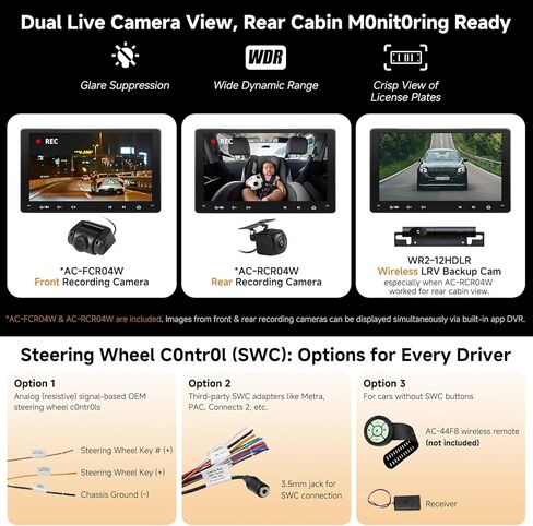 S8 Gen3 Double DIN Car Stereo 9 بوصة ، 4G+32G QLED اللاسلكي CARPLAY & Android Auto & Android OS مع 4G/Wi-Fi/Dual BT/USB الربط in Saudi Arabia