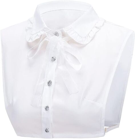 LoudSung Fake Collar Detachable Half Shirt Blouse False Collar Floral Lacing Top Elegant Lovely Design for Women Girls in Saudi Arabia