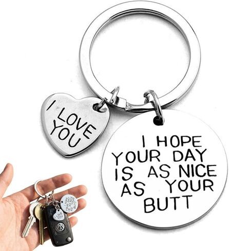 I Hope Your Day is As Nice As Your Butt Keychain Boyfriend Girlfriend Gifts Keyring I Love You Wife Husband Gifts in Saudi Arabia