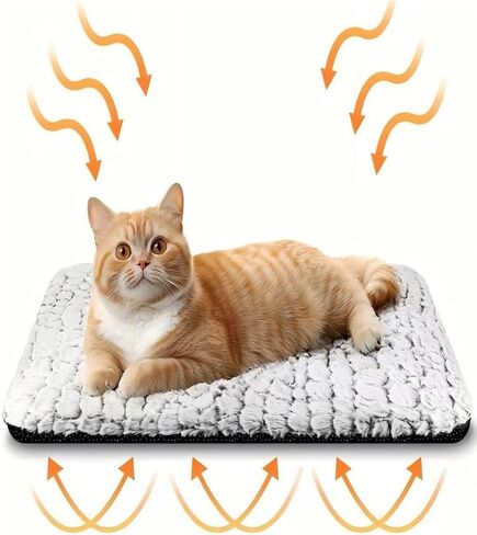 Extra Warm Thermal Cat Dog Mat, Ultra Soft Cat Pet Rug for Indoor Outdoor with Removable Cover Non-Slip Bottom Washable(20"x15.7") in Saudi Arabia