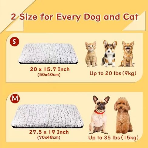 Extra Warm Thermal Cat Dog Mat, Ultra Soft Cat Pet Rug for Indoor Outdoor with Removable Cover Non-Slip Bottom Washable(20"x15.7") in Saudi Arabia