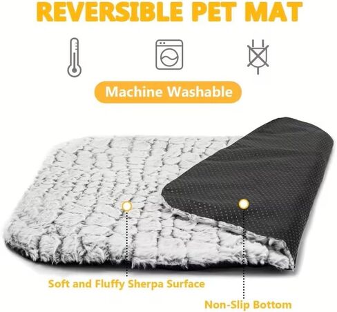 Extra Warm Thermal Cat Dog Mat, Ultra Soft Cat Pet Rug for Indoor Outdoor with Removable Cover Non-Slip Bottom Washable(20"x15.7") in Saudi Arabia