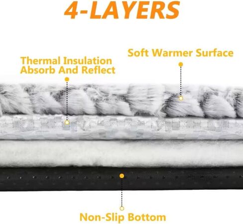 Extra Warm Thermal Cat Dog Mat, Ultra Soft Cat Pet Rug for Indoor Outdoor with Removable Cover Non-Slip Bottom Washable(20"x15.7") in Saudi Arabia