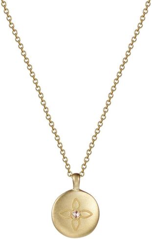 A Charmed Impression Gold Lotus Crystal Disc Necklace - To My Daughter Gift in Saudi Arabia