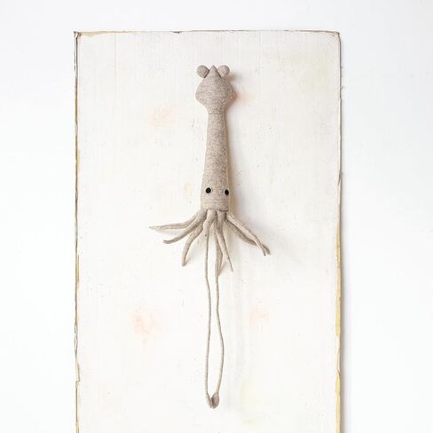 Creative Co-Op Handmade Wool Felt Squid Wall Hanging, Grey and Black in Saudi Arabia