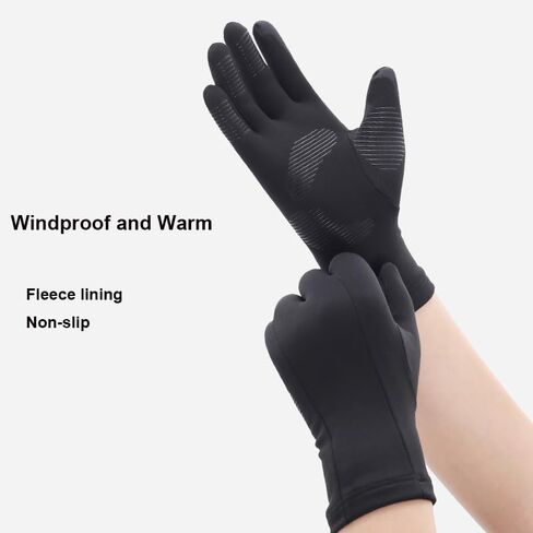 INOGIH Winter Full Finger Liner Thermal Warm Touch Screen Cyling Gloves Windproof Warm Anti-Slip Gloves for Running, Biking, Workout in Saudi Arabia