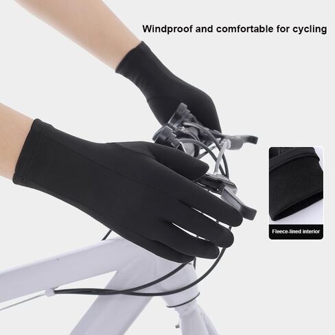 INOGIH Winter Full Finger Liner Thermal Warm Touch Screen Cyling Gloves Windproof Warm Anti-Slip Gloves for Running, Biking, Workout in Saudi Arabia
