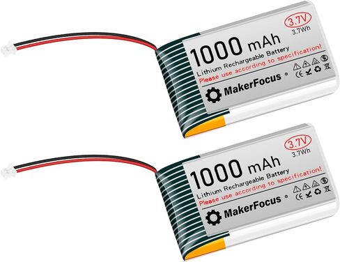 MakerFocus 4pcs 3.7V Lithium Rechargeable Battery JST1.25 Connector 2pin, 952540 3.7V 1000mAh Battery with Protection Board and Insulated Rubber Tape Compatible with ESP32 Development Board in Kuwait