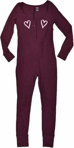 Victoria's Secret Pink One Piece Pajamas (M, Maroon) in Saudi Arabia