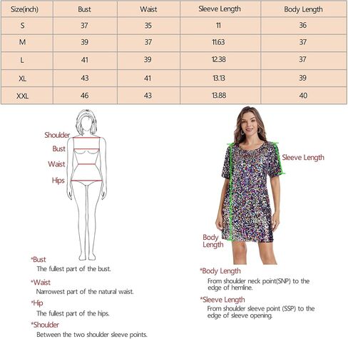 Women's Sequin Dress Sparkly Crew Neck T-Shirt Dress Half Sleeve Glitter Night Out Party Club Shift Dresses in Saudi Arabia