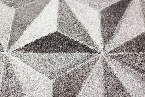 Leather Diamond Hairon Cowhide Leather Rug - Elegant and Contemporary Floor Accent (Grey_8X10) in Saudi Arabia