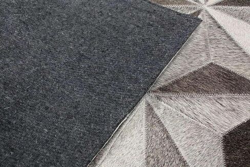 Leather Diamond Hairon Cowhide Leather Rug - Elegant and Contemporary Floor Accent (Grey_8X10) in Saudi Arabia