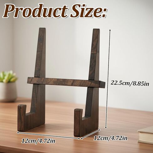 Tucnoeu 8.8inch Wooden Plate Stand - Frame Holder Stand for Plate Display Stands, Rustic Picture Frame Holder, Decorative Table Top Easels in Saudi Arabia