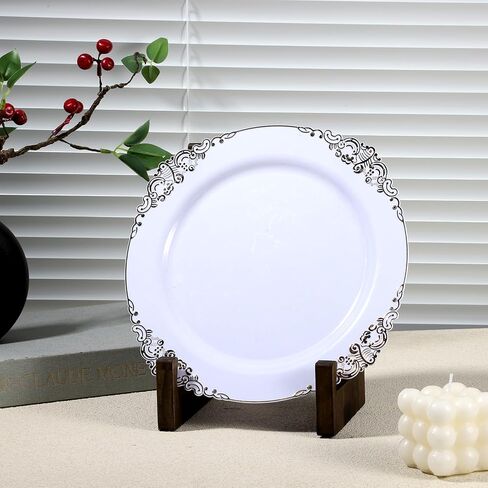 Tucnoeu 8.8inch Wooden Plate Stand - Frame Holder Stand for Plate Display Stands, Rustic Picture Frame Holder, Decorative Table Top Easels in Saudi Arabia