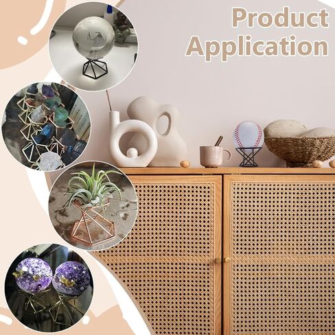 FINGERINSPIRE 5 Pcs Crystal Ball Display Stand Hexagon Iron Display Stand 2.1x2.4x1.6Inch Black Metal Display Stand for Crystal Glass Lens Ball Glass Ball Base Divination Photography Lensball Base in Saudi Arabia