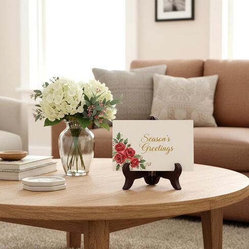 Telooco 2 PCS Wooden Plate Stands for Display, 4" Easel Plate Holder Brown Folding Display Stand Small Picture Stands Decorative Plates Holder for Display Picture Frame Book Dish Artwork Easels in Saudi Arabia