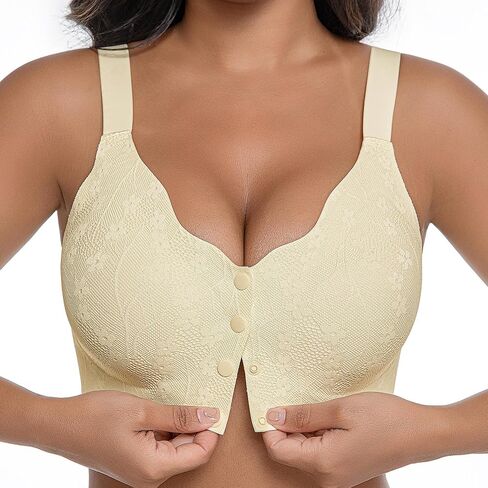 Iwollence Womens Front Snap Closure Daisy Bras Soft Safelifless Wireless Bralettes Bralettes Comfort Cover Coverage Bra in Kuwait