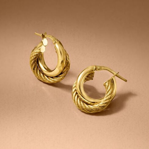 Ross-Simons Italian 18kt Gold Over Sterling Double-Hoop Earrings in Saudi Arabia