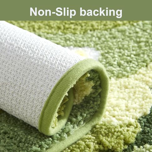 سجادة حمام طحالب لطيفة من HIGHSEASON، سجادة حمام ثلاثية الأبعاد لمنطقة الزهور الخضراء، سجادة حمام ماصة للماء غير قابلة للانزلاق لأرضية الدش، المغسلة، غرفة النوم، ديكور إكسسوارات المنزل (20 بوصة × 32 بوصة) in Kuwait