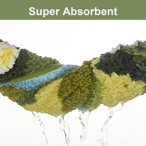 سجادة حمام طحالب لطيفة من HIGHSEASON، سجادة حمام ثلاثية الأبعاد لمنطقة الزهور الخضراء، سجادة حمام ماصة للماء غير قابلة للانزلاق لأرضية الدش، المغسلة، غرفة النوم، ديكور إكسسوارات المنزل (20 بوصة × 32 بوصة) in Kuwait