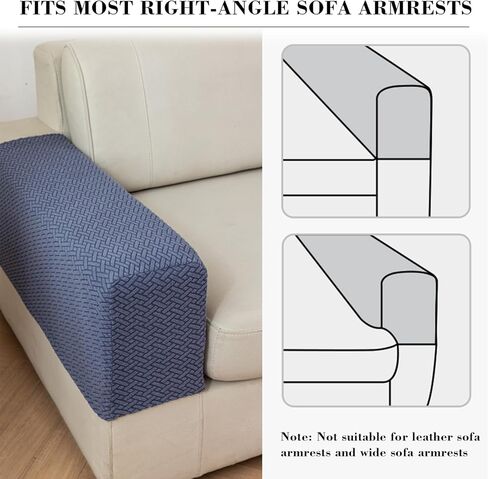 TOWGOU Couch Arm Covers, Arm Chair Covers Set of 2, Armchair Covers, Chair Arm Covers Protectors Washable with Twist Pins (Light Gray,Large (Set of 2)) in Saudi Arabia