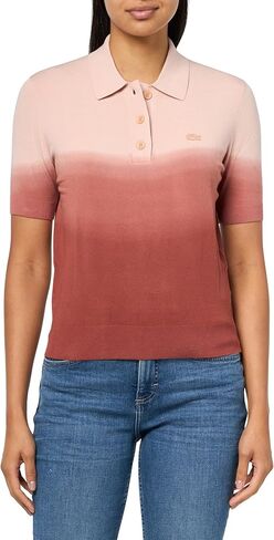 Lacoste Women's Classic Fit Ombre Effect Knit Polo Shirt in Saudi Arabia
